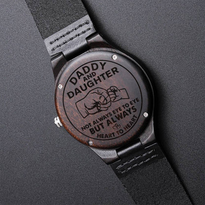 Daddy And Daughter - Gift For Dad Wood Watch Fathers Day Gift Dad Birthday Gift Engraved Wooden Watch