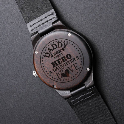 Gift For Dad2 Engraved Wooden Watch