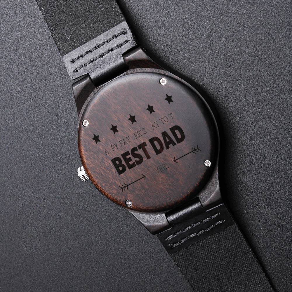 Fathers Day Gifts For Dad - Gift For Husband - Wristwatch Daddy Father's Day Gift From Kids Daughter - Watch Birthday Engraved Wooden Watch