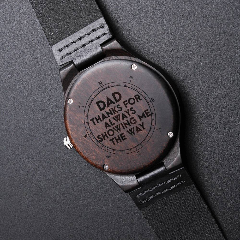 Dear Dad Engraved Wooden Watch