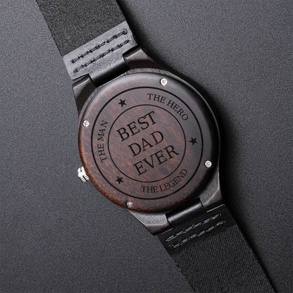 Best Dad Ever Watch Quality Personalized For Father Birthday Best Dad Watch Birthday Gift For Da Engraved Wooden Watch