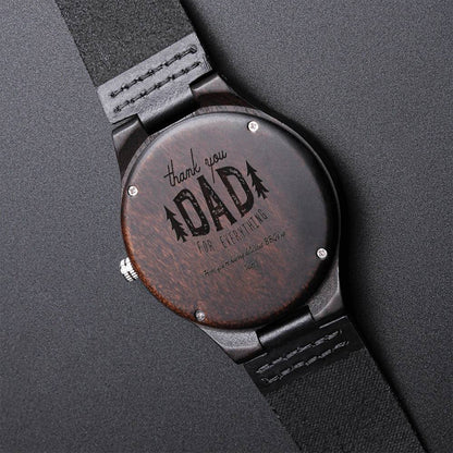 Dad Gift For Father Men's Wood Watch Engraved Watch - Dad Gift For Father Men's Watch Engraved Watch For Daddy From Da Engraved Wooden Watch
