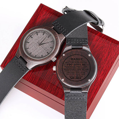 Daddy I Will Hold Your Finger - Gift For Dad On Father’S Day - Father’S Day Gift For Dad - Dad Watch - Thank You Dad - Engraved Wooden Watch