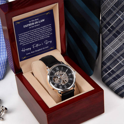 To The Best Father-In-Law Watch  Gift For Father-In-Law Openwork Watch