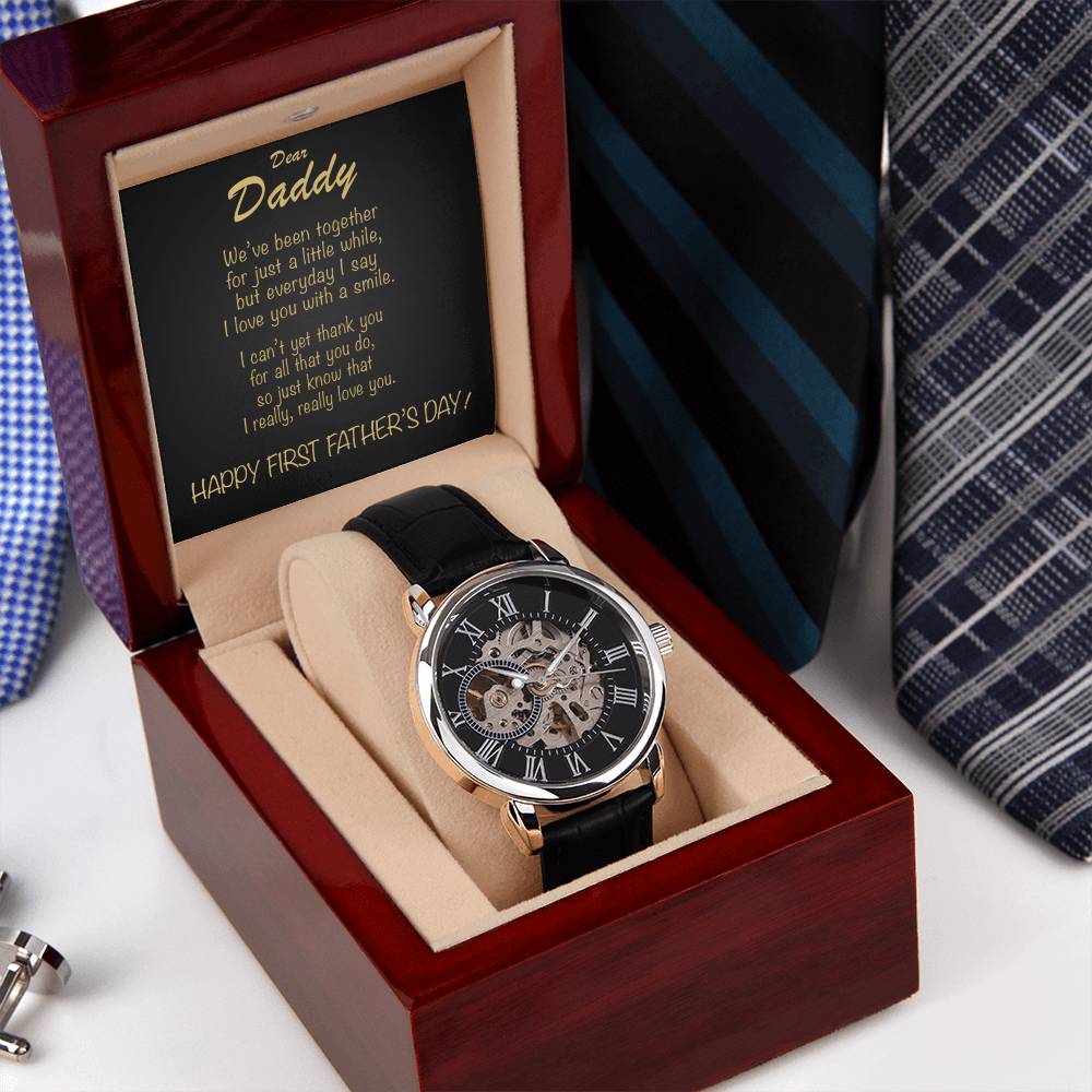 First Father's Day Gift For Daddy New Dad Openwork Watch Dad To Be Gift From Wife
