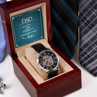Dad A Son's First Hero - Men's Openwork Watch