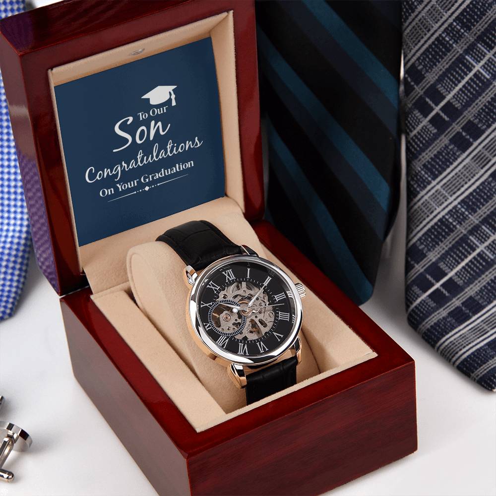 To Our Son Graduation Gift For Son Gift For Son From Parents Gift From Mom & Dad Luxury Openwork Watch For Son Graduation