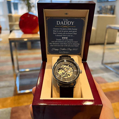 Father's Day Openwork Watch For Daddy - I'm Just A Little Bump Ultrasound Scan Gift Pregnancy Announcement Gift From Bump