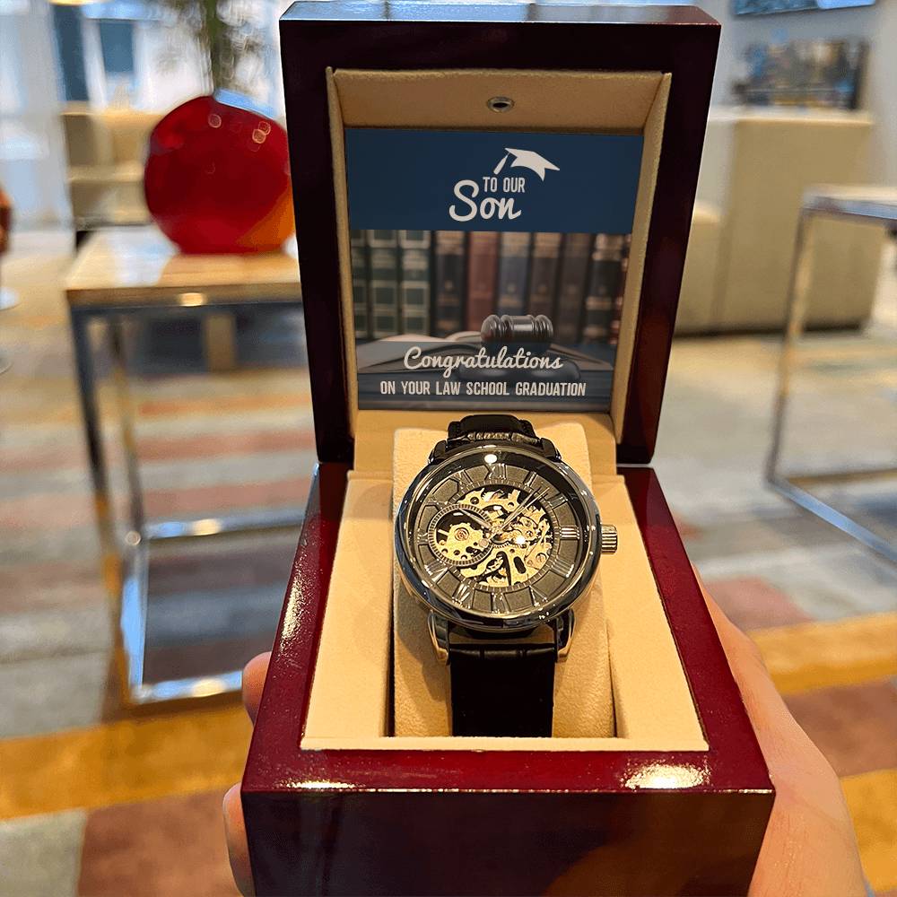 To Son From Parents Law School Graduation Gift Openwork Watch