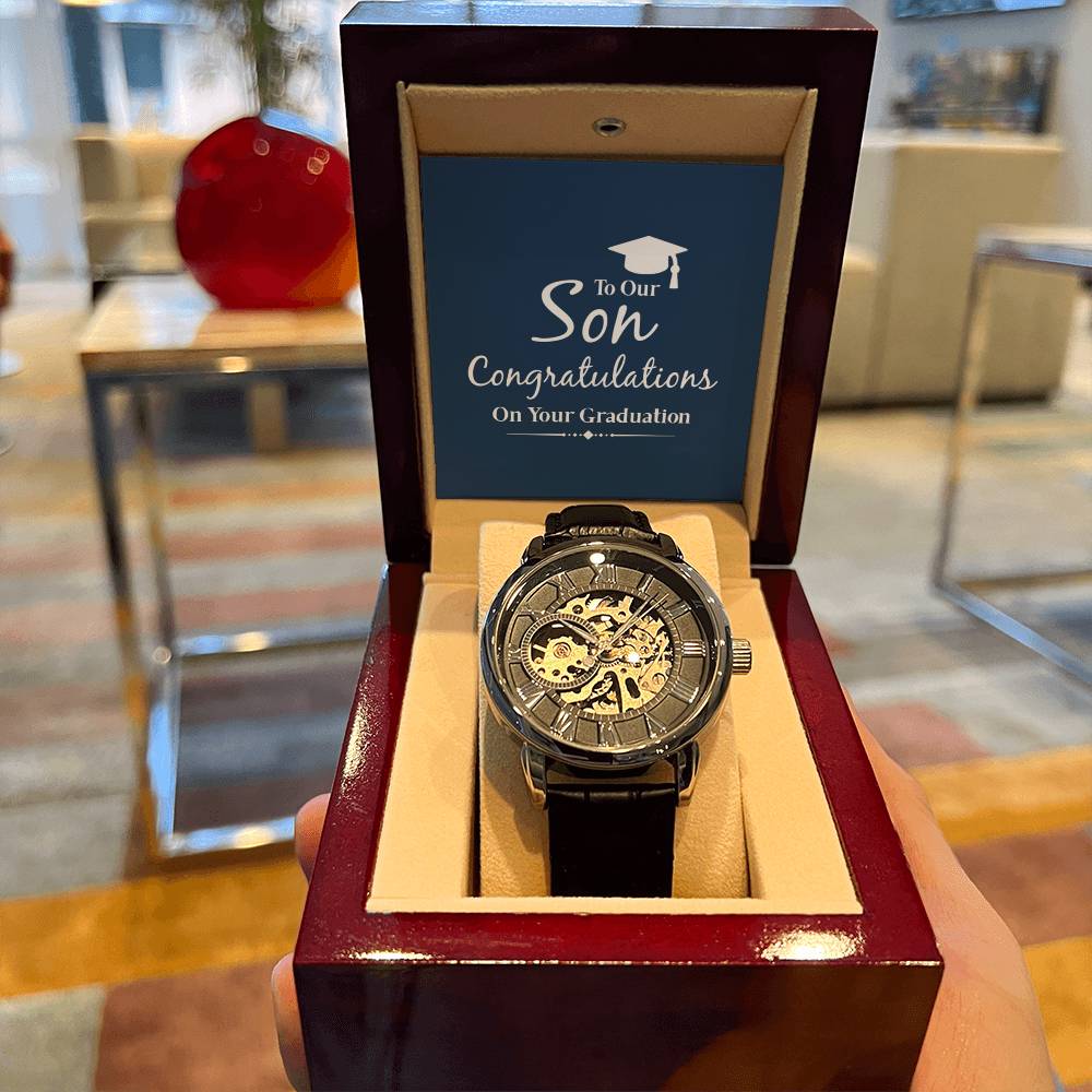 To Our Son Graduation Gift For Son Gift For Son From Parents Gift From Mom & Dad Luxury Openwork Watch For Son Graduation