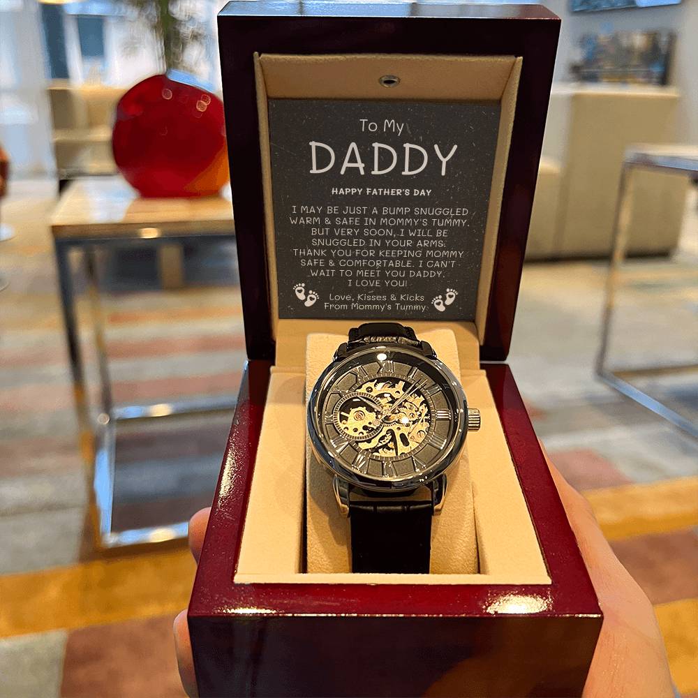First Time Dad Gift New Dad Gift Father's Day Gift From Baby Bump Openwork Watch Gift Daddy To Be Fathers Day Gift Soon To Be Daddy