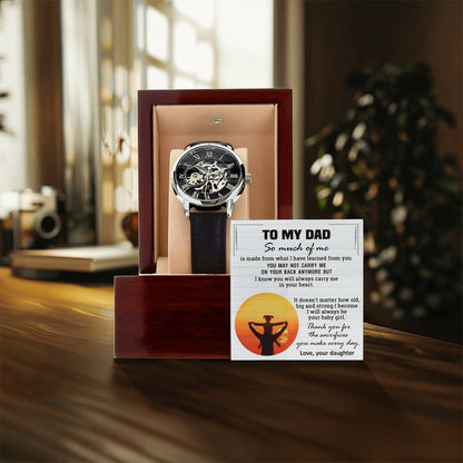 Gift For Dad From Daughter Made Old Big Men's Openwork Watch