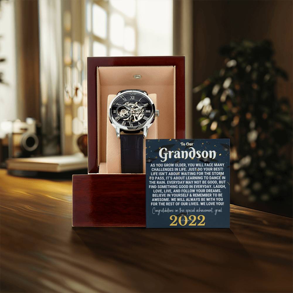To Our Grandson Gift For Grandson Graduation Gift For Grandson From Grandparents Luxury Openwork Watch For Grandson(1)