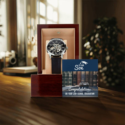 To Son From Parents Law School Graduation Gift Openwork Watch