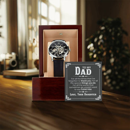 Dad - Daughter - For All The Words That Go Unsaid - Openwork Watch