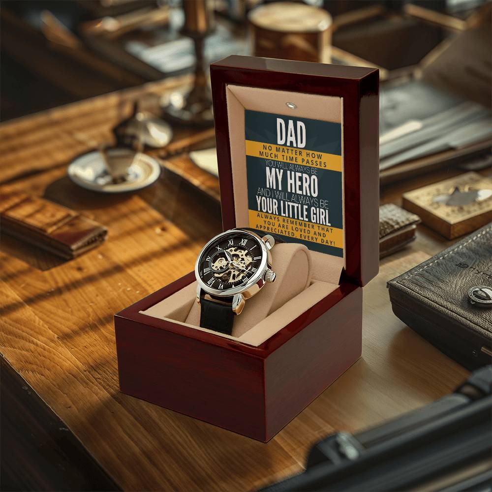 Dad My Hero! From Your Little Girl! - Openwork Watch
