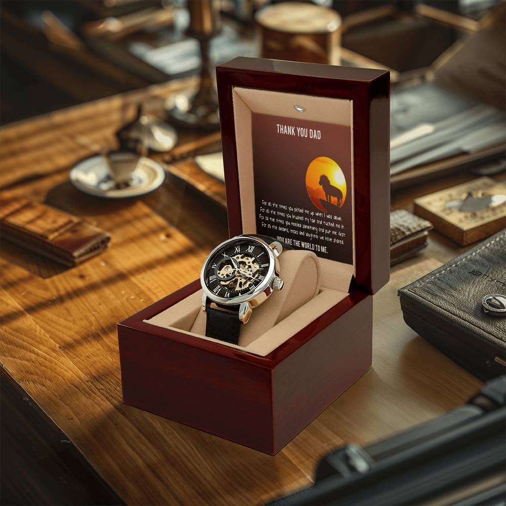 Wrist Watch For Dad Men's Openwork Watch Father's Day Gift From Daughter Gift From Son Dad Birthday Gift Watch With Message Card(1)