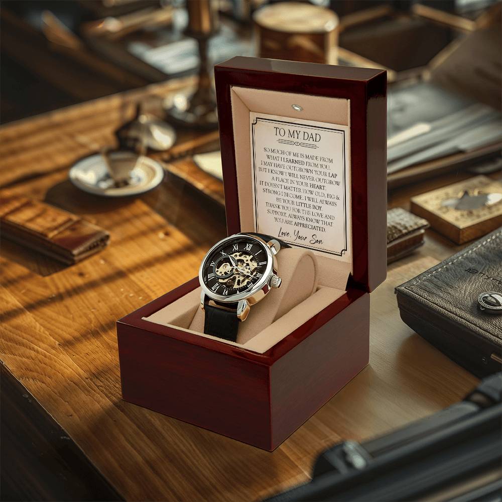 Fathers Day Gift For Dad To My Dad Openwork Watch Gift For Dad From Son Dad Birthday Gift