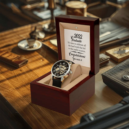 Class Of 2022 Gifts For Son Wrist Watch Men 2022 Graduate Gift Watch For Him Graduation Gift Openwork Watch