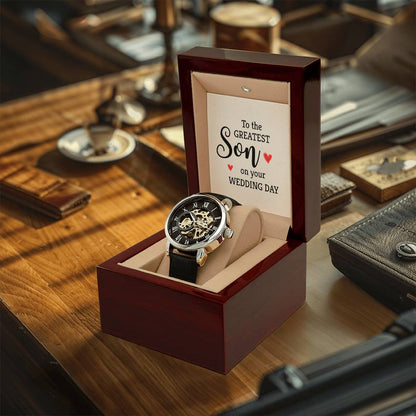 To The Greatest Son - Men's Openwork Watch - Wedding Day Gift For Son