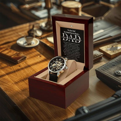 Watch For Dad We Love You Dad We Need You To Know Heartfelt Openwork Skeleton Luxury Watch From The Kids Openwork Watch