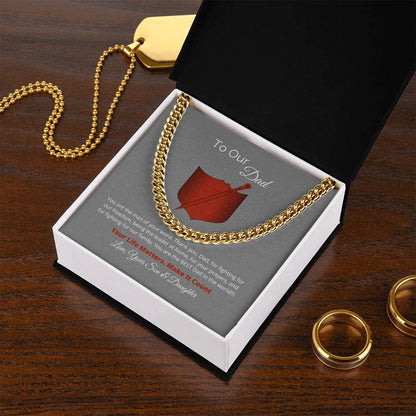 To Our Dad Gift For Dad Christmas Gift Gift For Him Cuban Link Chain Necklace Evergreen Gifts For Men Cuban Chain Neck