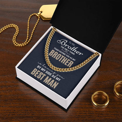 Best Man Gift Wedding Gift For Brother Brother Best Man Gift Best Man Gifts Ideas For Brother Groomsman Wedding Gift F Cuban Link Chain