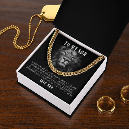 Cuban Link Chain Necklace Gift For Son From Mom