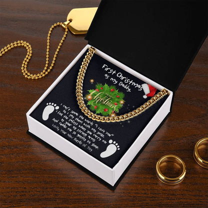 First Christmas Daddy Cuban Link Chain