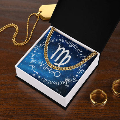 Cuban Link Chain Necklace - Virgo Theme