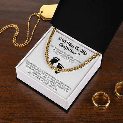 Will You Be My Godfather Necklace For Godfather From Mummy And Daddy Cuban Link Chain