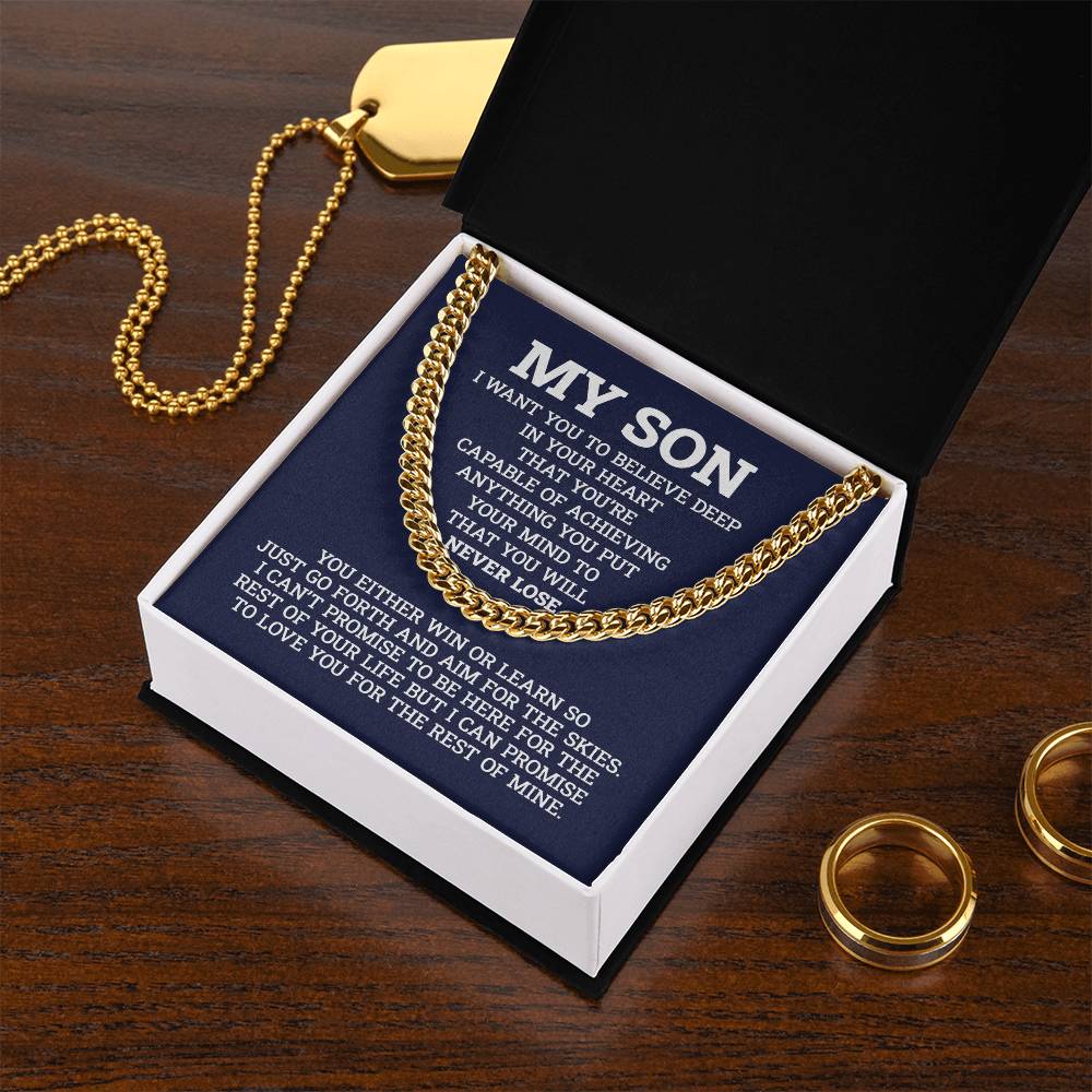 Chain For Son Gifts For Son Birthday Gifts For Son To My Son Chain From Dad To Son Gifts To Son From Mom Graduation Gi Cuban Link Chain