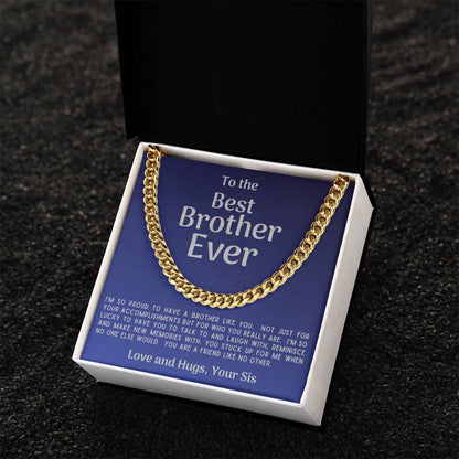 Best Brother Ever Cuban Link Necklace Gift From Sister Cuban Link Chain