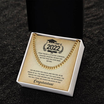Class Of 2022 Graduation Gift For Him Graduation Necklace For Boy High School College Graduation Gift Cuban Link Chain