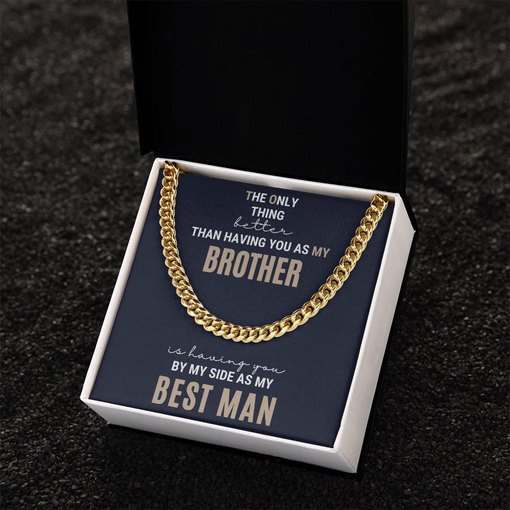 Best Man Gift Wedding Gift For Brother Brother Best Man Gift Best Man Gifts Ideas For Brother Groomsman Wedding Gift F Cuban Link Chain