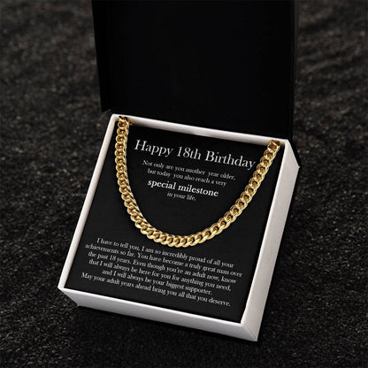 18Th Birthday Gift For Him Son Birthday Grandson 18Th Gift Cuban Link Chain