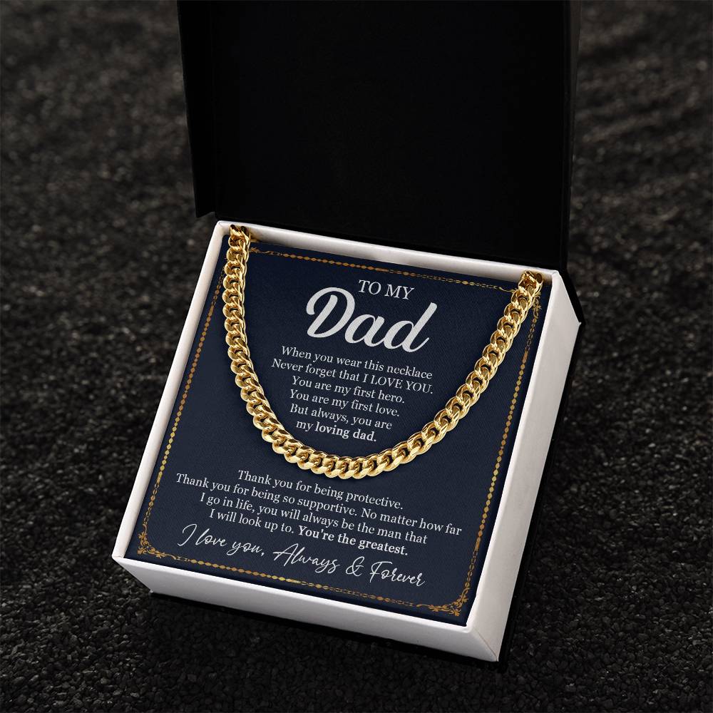 Father's Day Gift From Dad To My Dad Cuban Chain Necklace Dad Birthday Gift From Daughter Cuban Link Chain