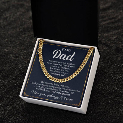 Father's Day Gift From Dad To My Dad Cuban Chain Necklace Dad Birthday Gift From Daughter Cuban Link Chain