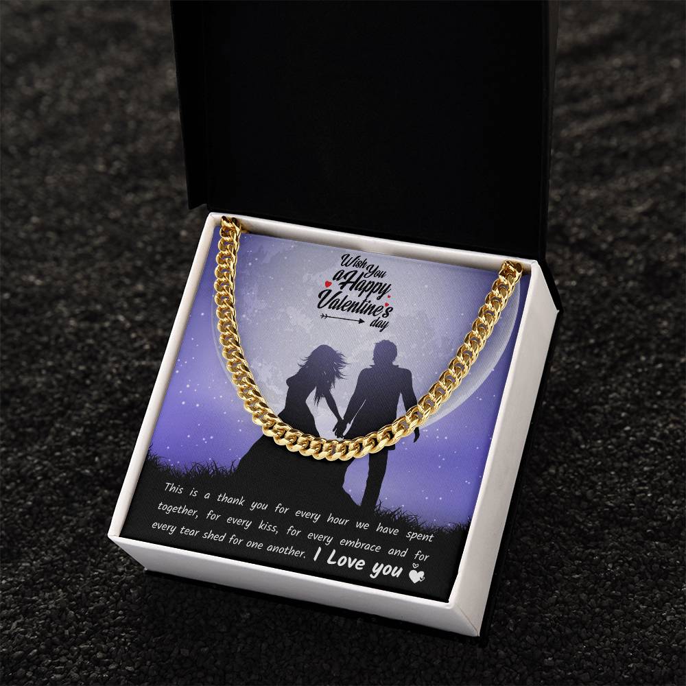 Valentines Day Necklace Gift For Boyfriend Husband Perfect Love Gift For Him Cuban Link Chain