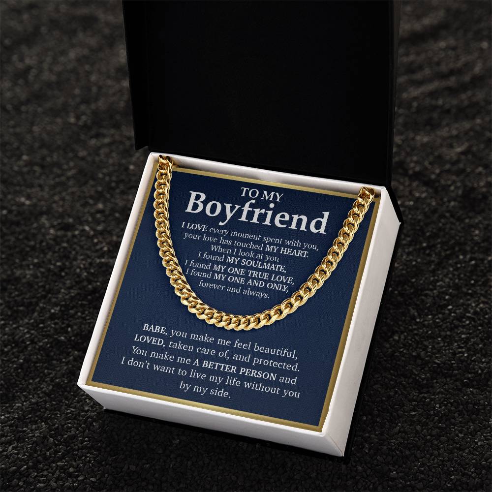 Cuban Link Chain Necklace  Gift For Boyfriend