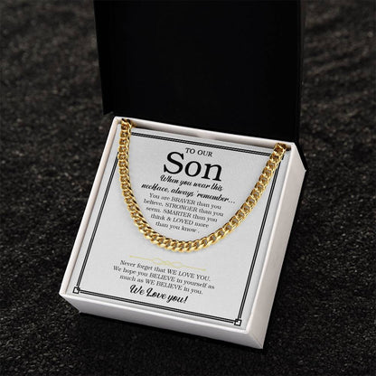 To Our Son Chain Necklace Gift For Son From Parents Son Birthday Son Graduation Gift Cuban Link Chain
