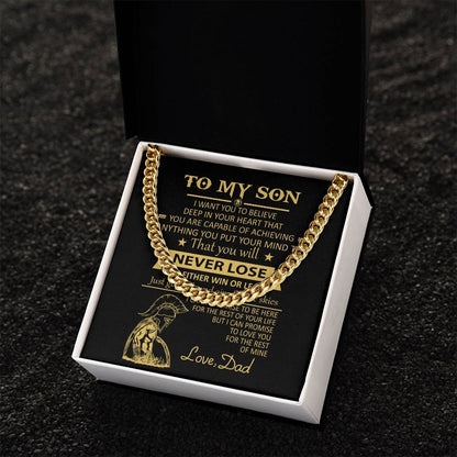 You'll Never Lose Mom Gift For Son Cuban Link Chain Necklace
