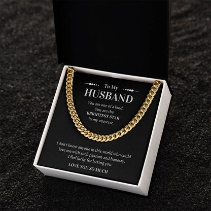 Gift For Husband - I Feel Lucky For Having You Cuban Link Chain