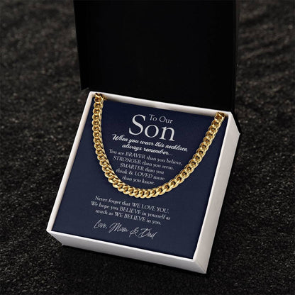To Our Son Gift From Mom And Dad Graduation Gift For Son Birthday Gift Son Graduation Gifts Cuban Link Chain