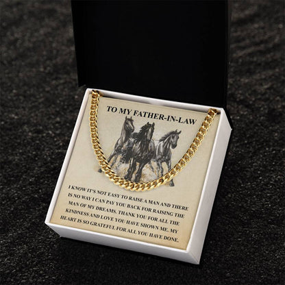Father In Law Gift From Daughter In Law Fathers Day Gift For Father In Law Christmas Gift For Father In Law Horse Love Cuban Link Chain
