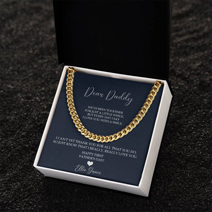 Father's Day Personalized Gift Gift For Husband Father's Day Gift From Baby First Father's Day 2022 Necklace Cuban Link Chain