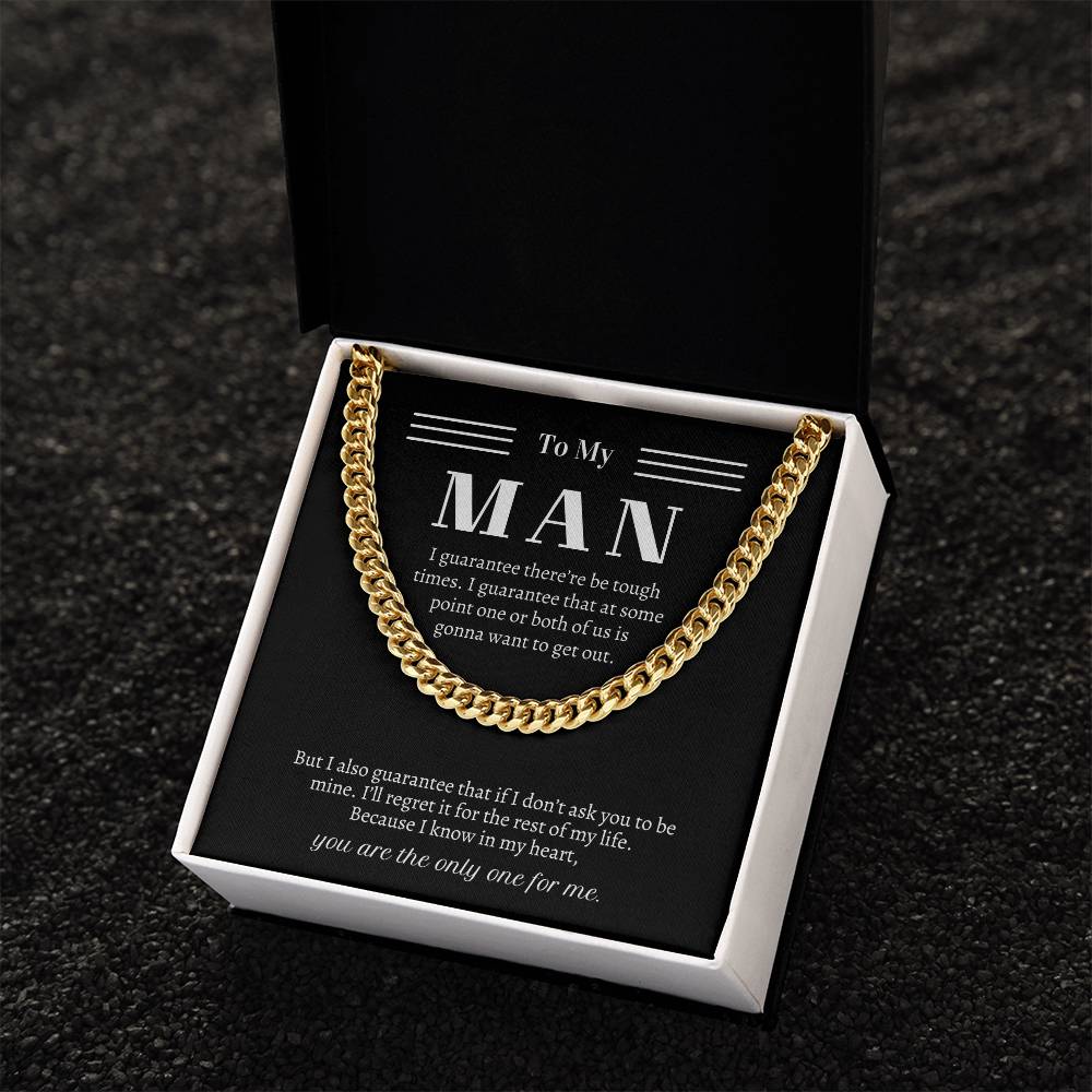Valentine's Gift For Him - I Know In My Heart You Are The Only One For Me Cuban Link Chain