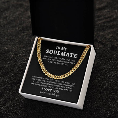 Valentine's Gift For Him - Cuban Link Chain Necklace For Boyfriendhusband - I Wish I Could Explain...