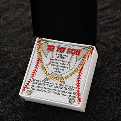 A Gift For Son Link Chain Necklace - Aim For The Skies Cuban Link Chain