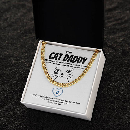 Cat Daddy Gift Cat Gift For Men Cuban Link Chain Valentine Gift For Husband Heavy Chain Necklace Funny Romantic Gift F